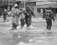 Rescue at Market and Cameron: Evacuation across Cameron Street.
