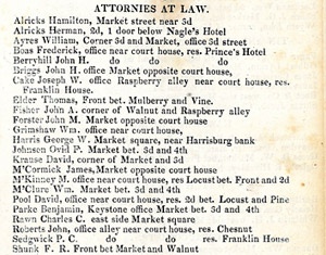 City Directory Example 1839 Lawyers